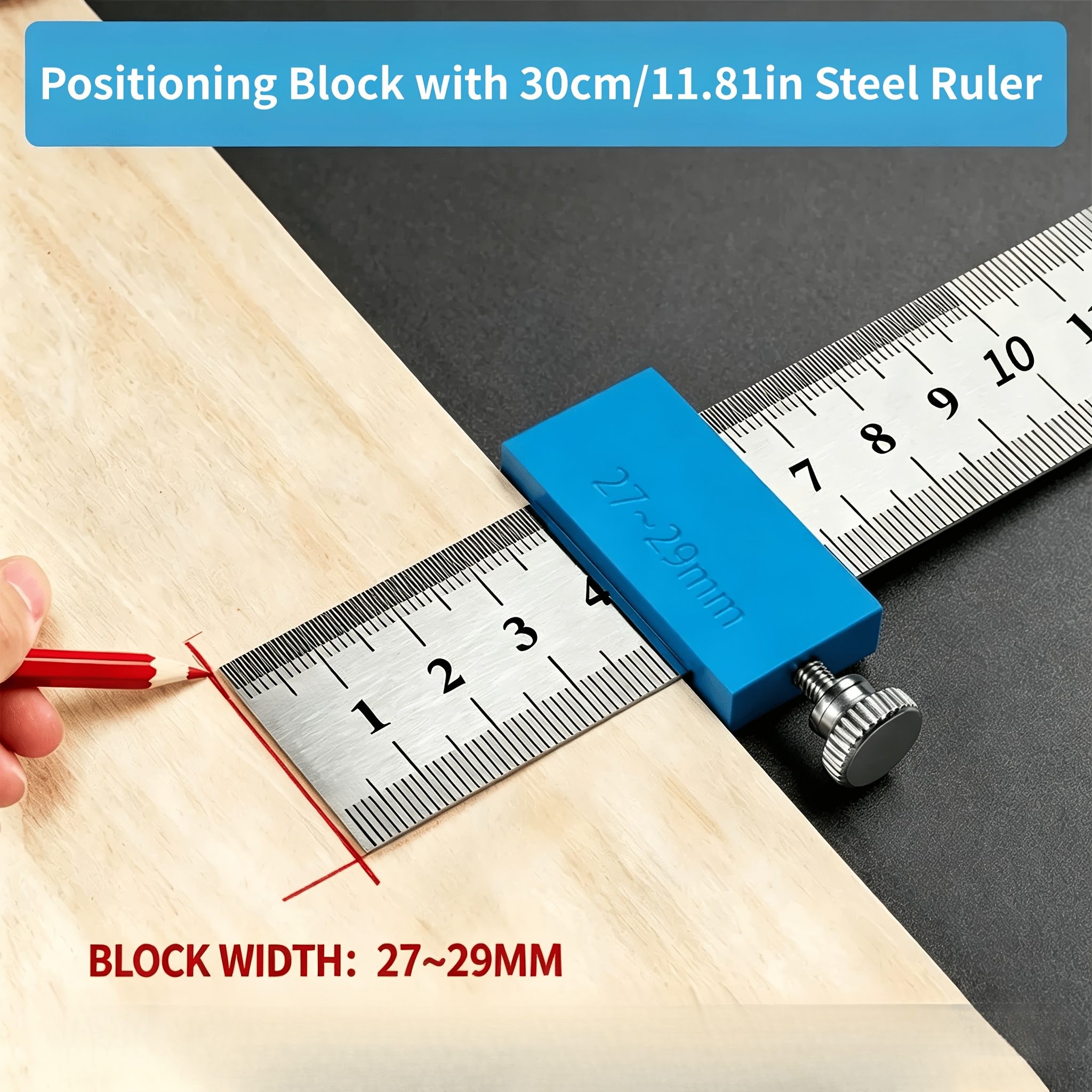 TEMU Multi-functional Precision Positioning Ruler, Stable& Accurate Measuring Tool, Easy To Operate, Ideal For Designers, Engineers, Carpenters And