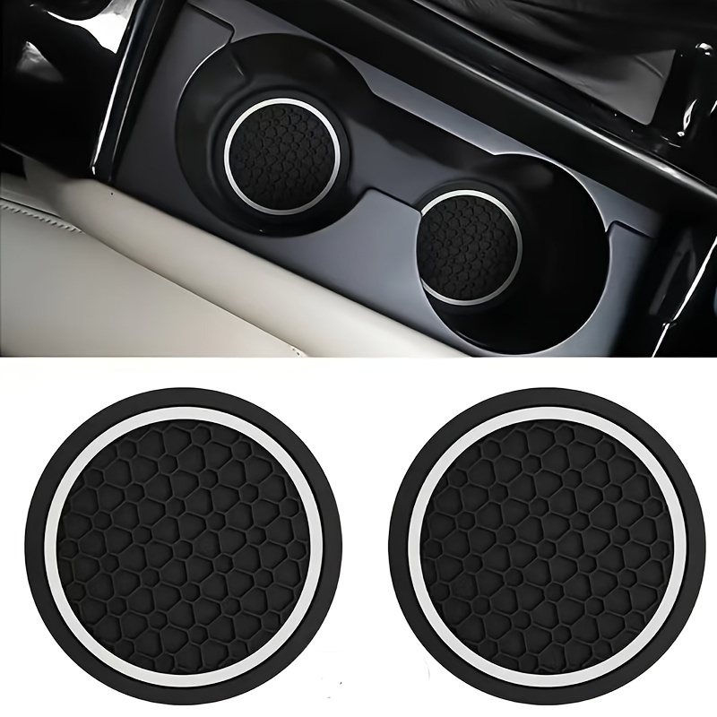 

2pcs Single Ring Honeycomb Pattern Coaster Non-slip Dustproof Mat Car Coaster Car Interior Accessories