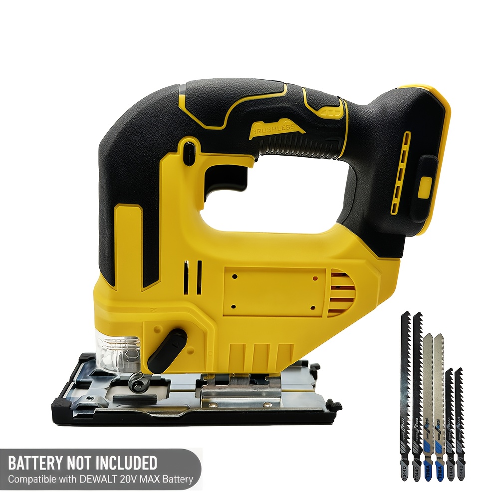 TEMU For 20v | Multi-angle Jigsaw For Straight/curve//circle Cuts, 0-45° , 0-3500spm, Safety Lock, Led Light, Professional Woodworking Saw -
