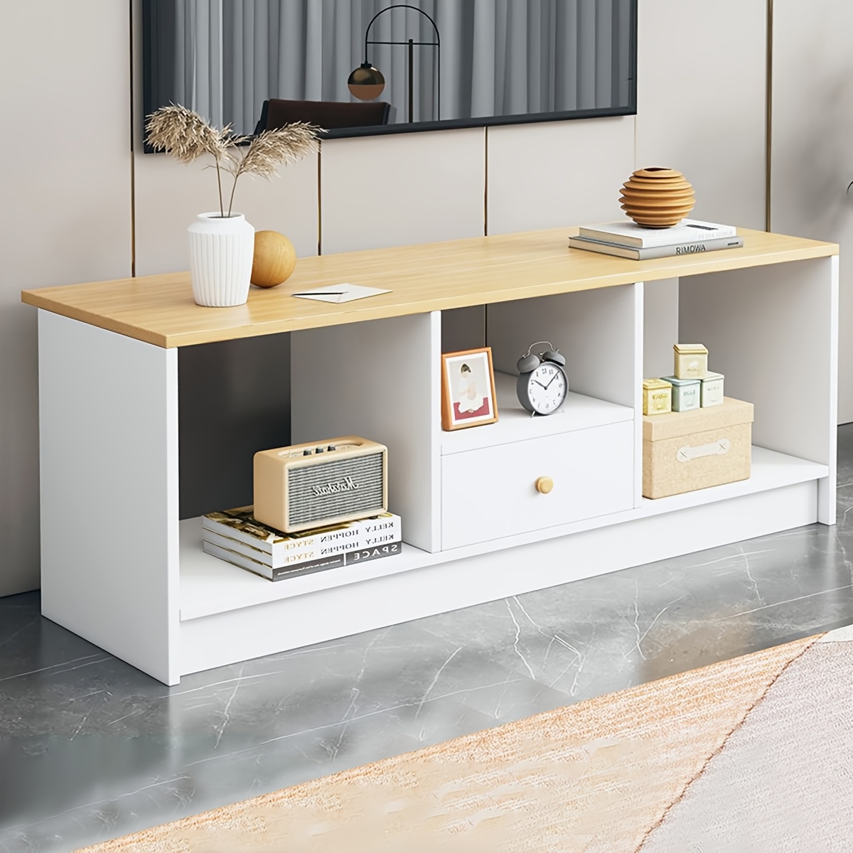 Wooden Tv Cabinet, Media Cabinet, Living Room Furniture, Storage Cabinet, Natural Tv Cabinet