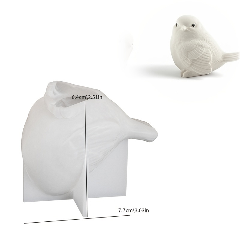 E-shop Harz-Silikonform - Kleiner Vogel Spatz Duftkerze, Gips-Harz-Figur, Silikonform für Tischdekoration, Fest, Umzug, Hochzeitsgeschenk, Handwerk,