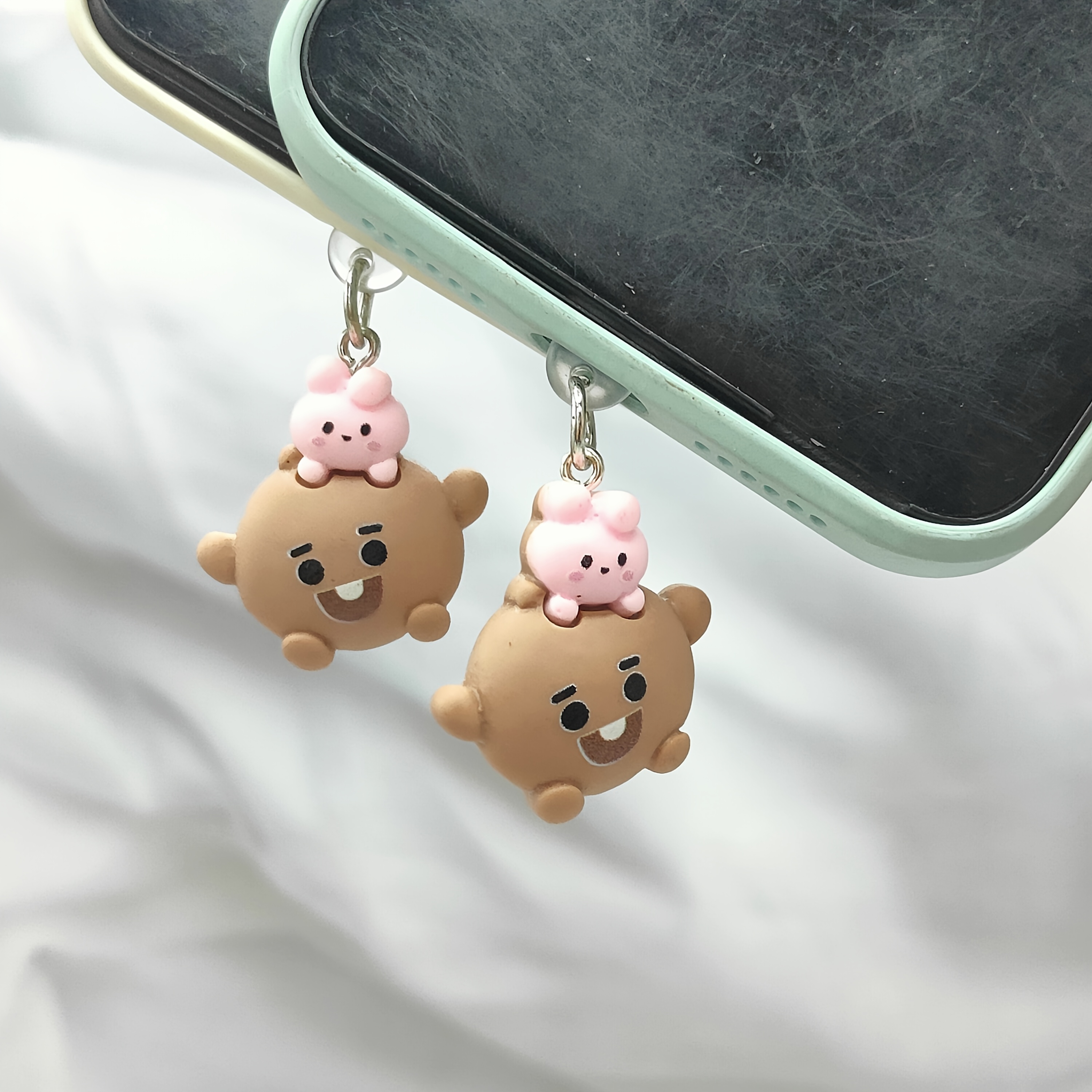 

Mobile Phone Dust Plug Diy Resin Coffee Color Big Head Small Pendant Mobile Phone Hole Dust Plug