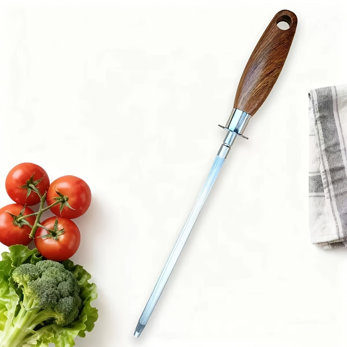 TEMU Professional Honing Steel Knife Sharpening Rod, Multifunctional Blade Sharpener For Chef Knives And Hunting Knives, Kitchen Honing Tool For ,