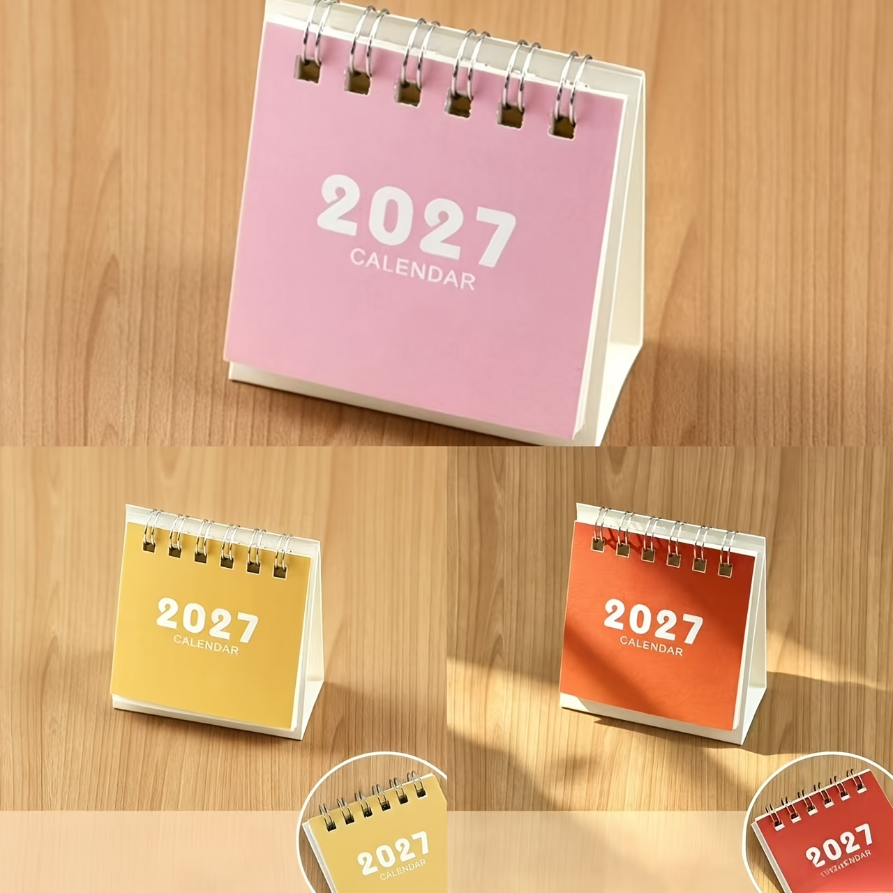 TEMU 3pcs Mini Desktop Desk Calendar New Year, Easy And Fresh Desktop Calendar Book, Mini Creative Desktop Notebook
