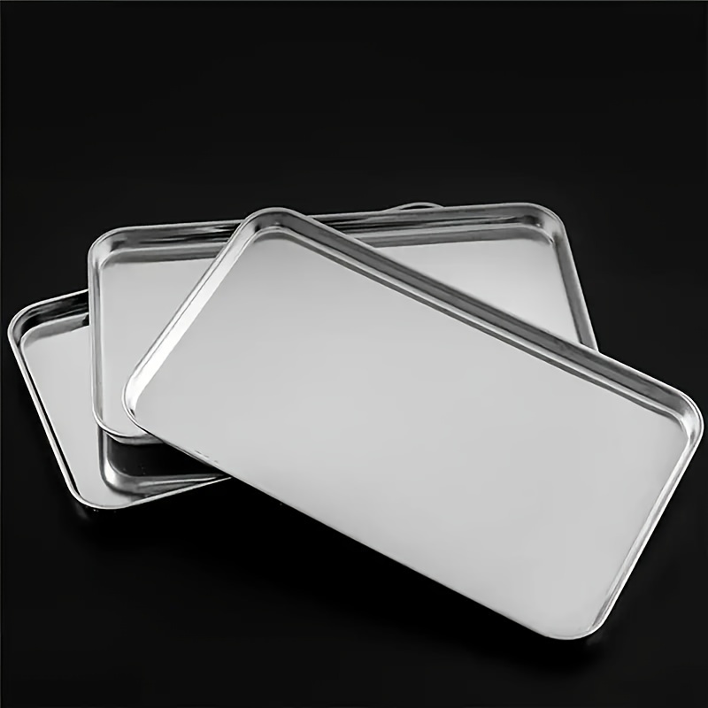 

3pcs, Baking Sheets, 10.43''x6.1'', Baking Pan, Non-stick Roasting Pans, Grilling Trays, Oven Accessories, Baking Tools, Kitchen Gadgets, Kitchen Accessories