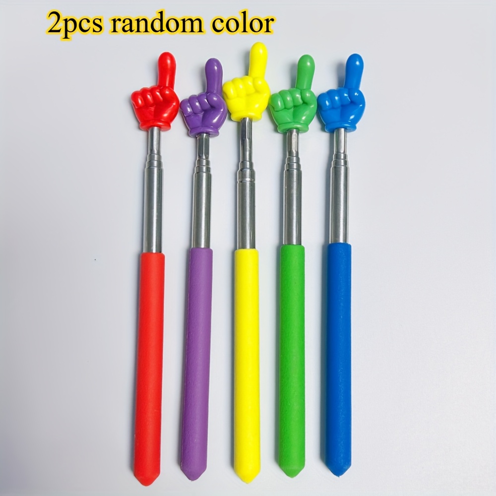 1/2/6 Pcs Retractable Teacher Pointers, Random Colors,extendable Finger Pointer, Mini Telescopic Classroom Pointer For Elementary And Kindergarten Teachers, Classroom Supplies