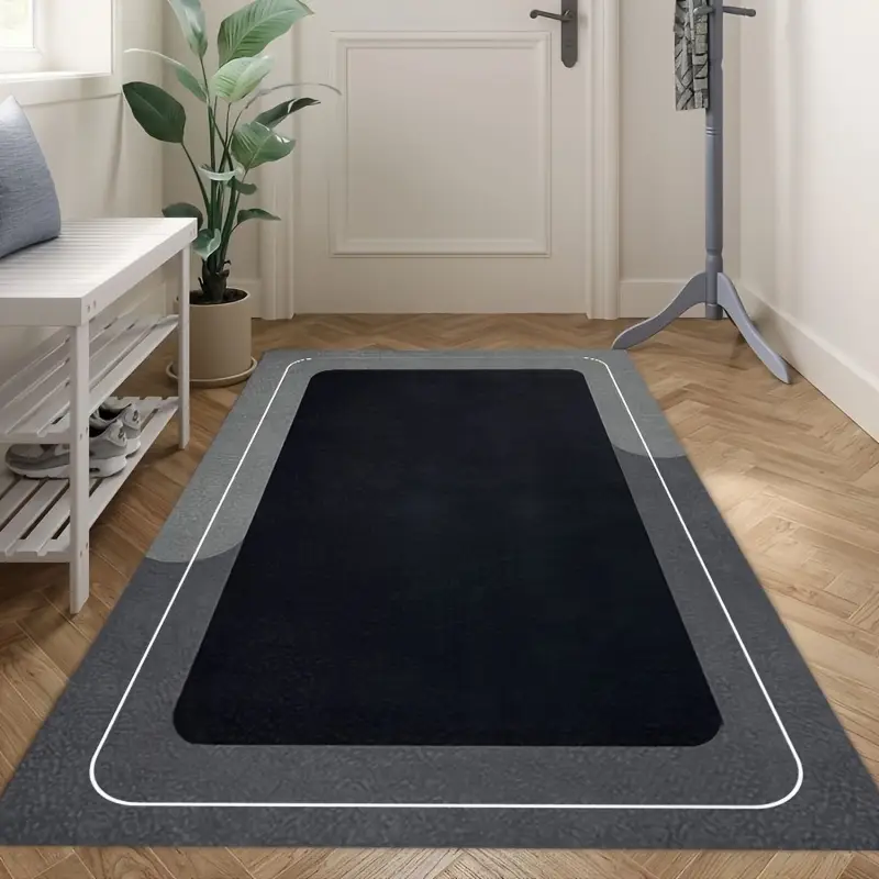 1pc absorbent quick dry anti slip mud bath mat with soft polyester top aceous earth backing stylish design large size for bathroom kitchen balcony bedroom easy clean durable floor kitchen decor modern decor item bathroom mat Product details 5