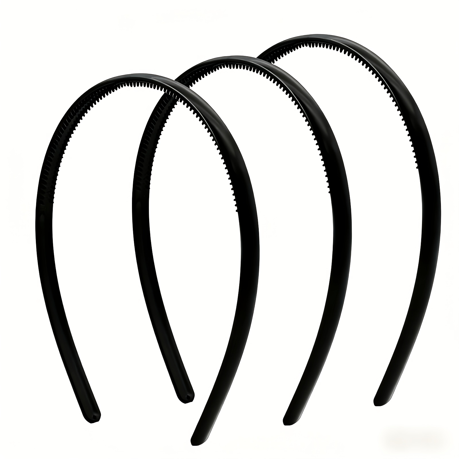 TEMU Black Facial Hair - /korean Style Minimalist Headband, Non-slip Wide Design For Skincare, Makeup, Face Masks - Soft Comfortable Elastic Hair For