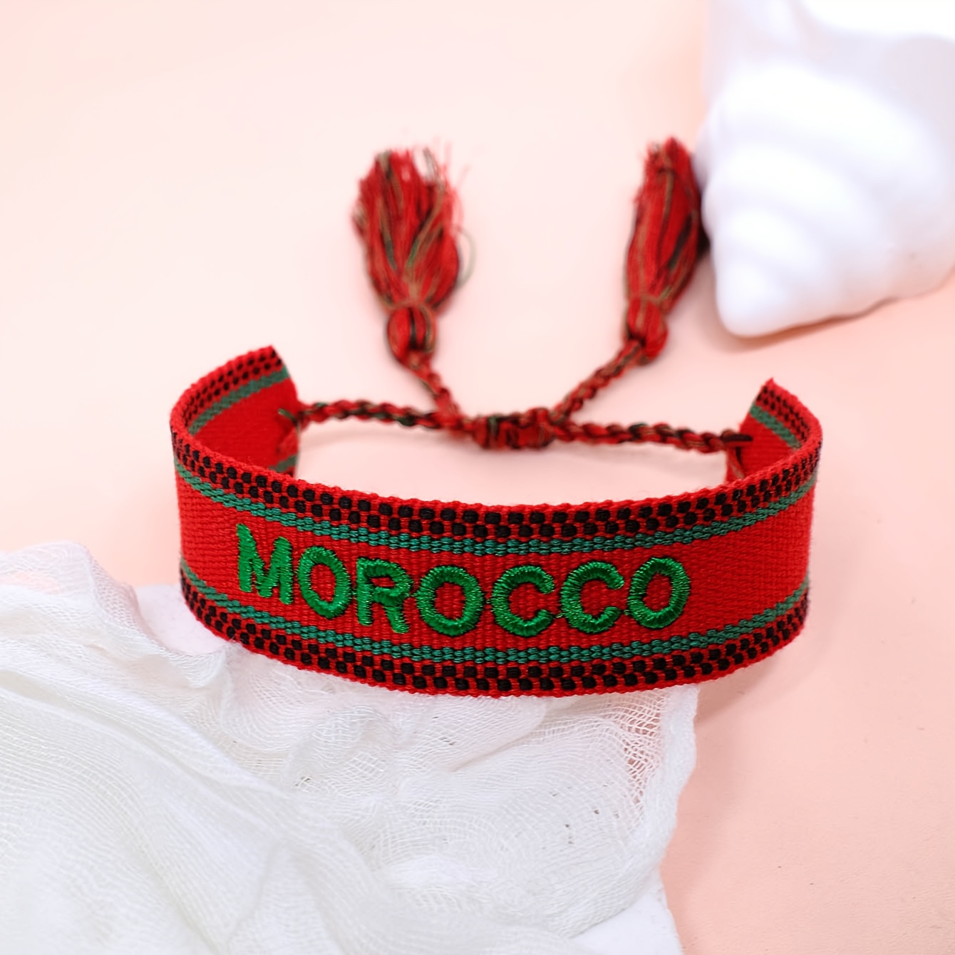 Image of 1 Handmade Moroccan Bohemian Bracelet |, Mixed Color, Alphabet Pattern, Ideal For Gifts, Parties, And Vacations, For Teenager