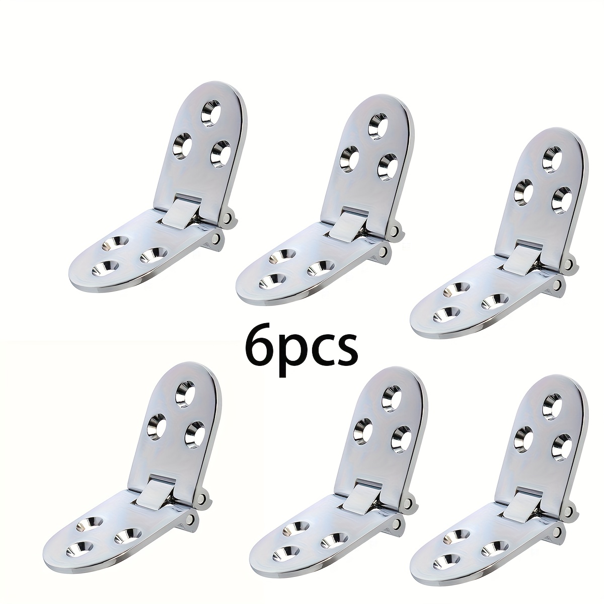 TEMU 6pcs Modern Metal Folding Hinges Suitable For Kitchen Cabinets - Self-contained, Flat-mount Design, Thickened Round Table Flip Hinges, Flip