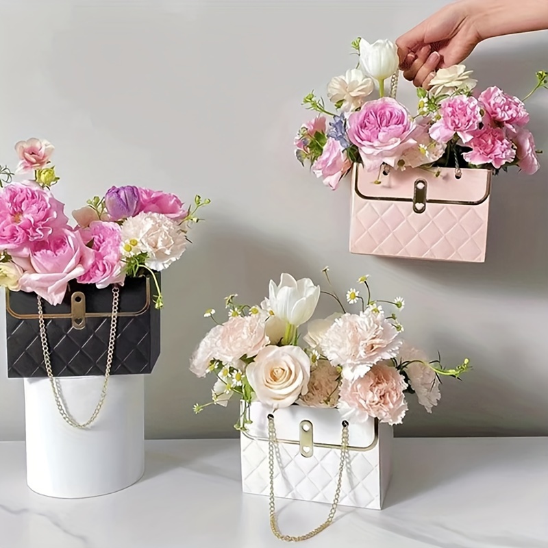 

Elegant Paper Tote Flower Box - Perfect For Weddings, Valentine's Day & Birthdays
