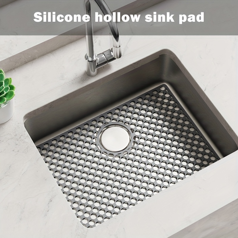 silicone sink drain mat multi size hollow draining pad kitchen sink protector scratch proof honeycomb design self draining for rvs and home kitchens rv sink accessory scratchproof mat honeycomb  