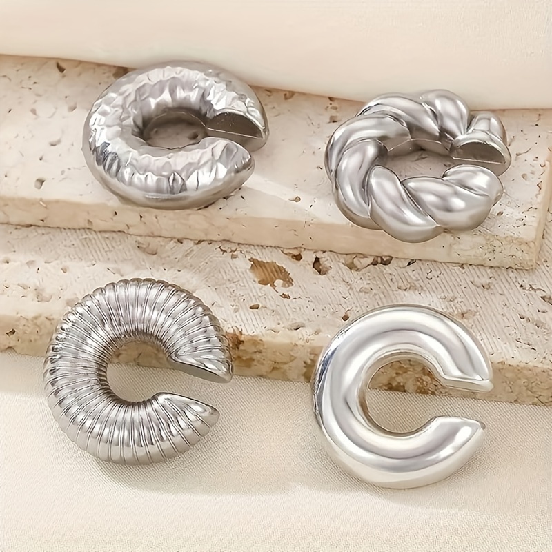 Bold Chunky Resin Ear Cuffs Set for Women