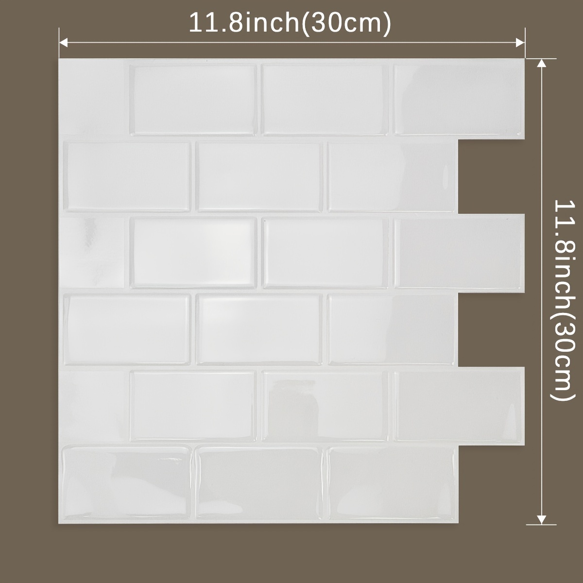 1/10/30pcs 3D Imitation Tile White Wall Sticker, Waterproof Heat-resistant  Removable Self-Adhesive Panel For Kitchen, Living Room, Bathroom, Corridor