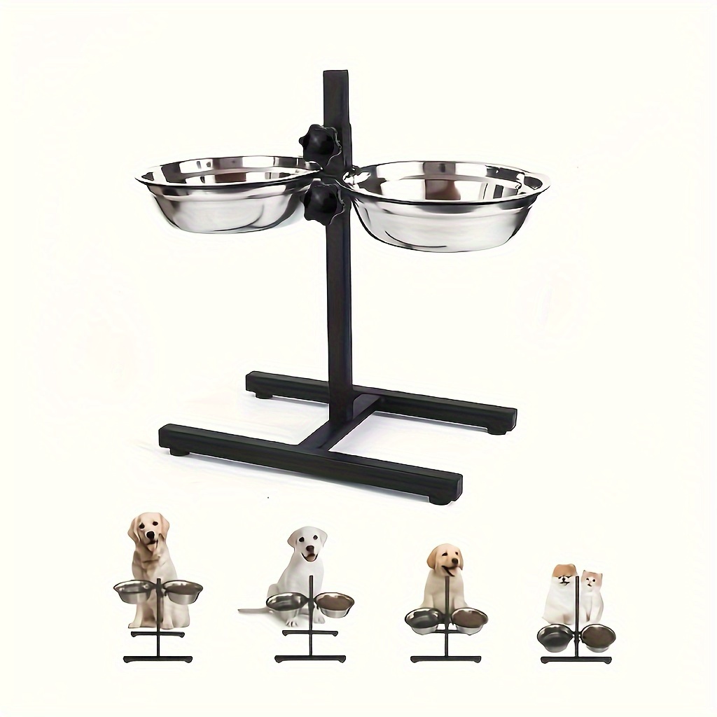 

Metal Elevated Stand, Stainless Steel Bowls, For Improved , , No Battery Dog