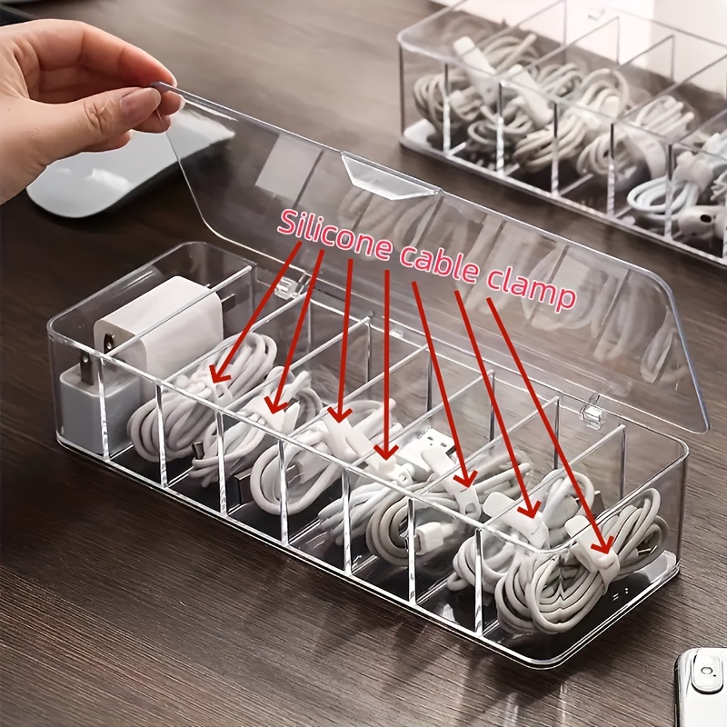 

8pcs Organizer , Desk And Drawer Management, Dustproof Clamps, // Electronic Accessories Organizer, No Needed, , Desk & Drawer Organizer For