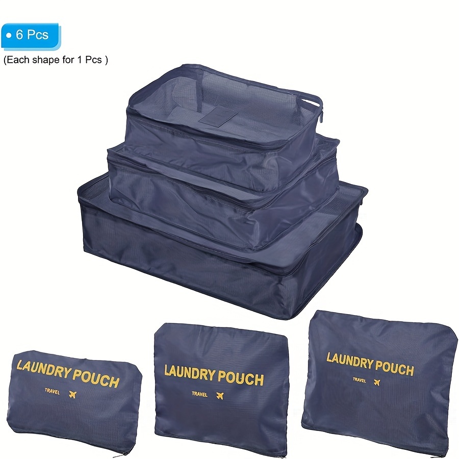 set of 6 travel storage bags suitcase organizer bags packing cubes for luggage