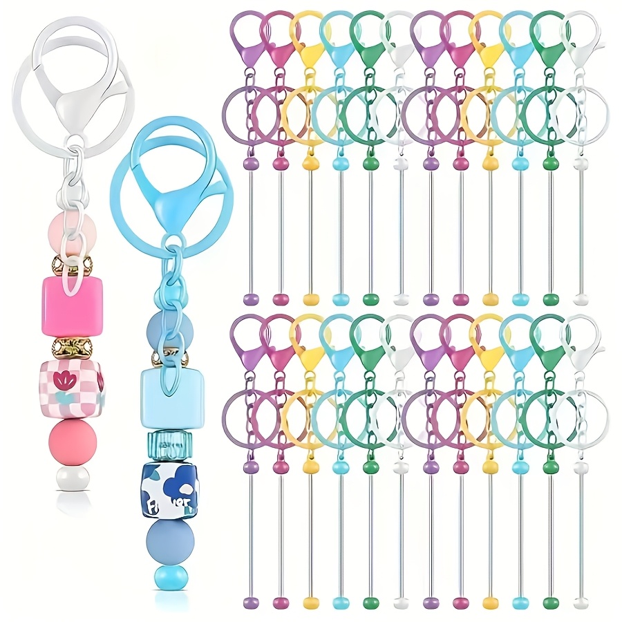 

Bulk Pack Of Beadable Keychains, Diy Craft Key Rings With Flat Lobster Clasps And O-rings, Iron Material, Ideal For Wallets And Backpacks, Christmas And Holiday Gifts