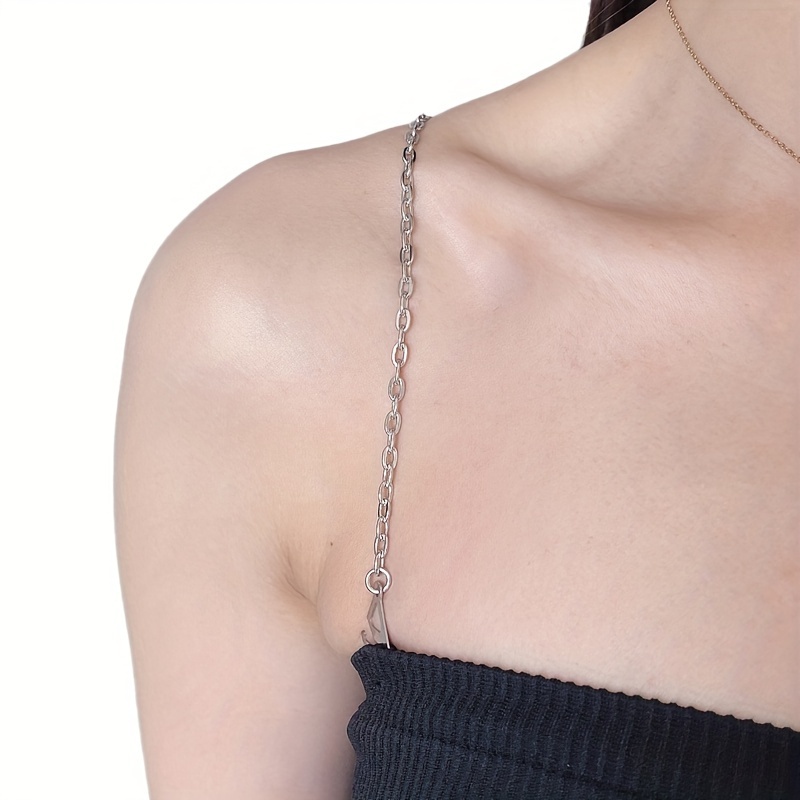 

2pcs Bra Straps Fancy Chain Replacement Adjustable For Women Decorative Accessories For Off The Shoulder Bra Tops Dress