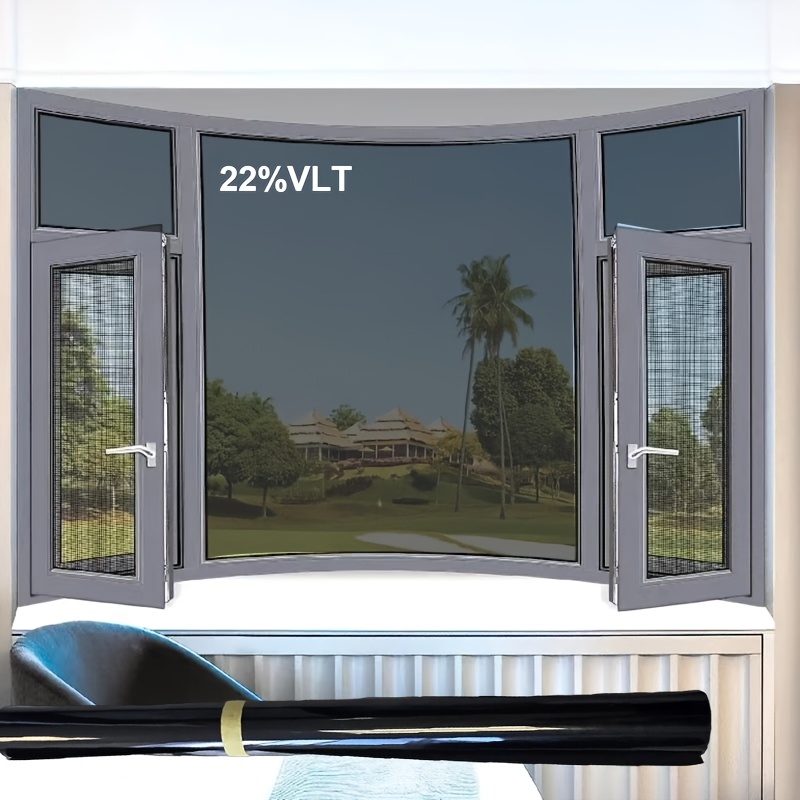 TEMU Large-scale Window Film Suitable For Privacy Protection, Heat & Shielding - & Stick Pet Tinted Glass Covering With Tools, No Glue Required,