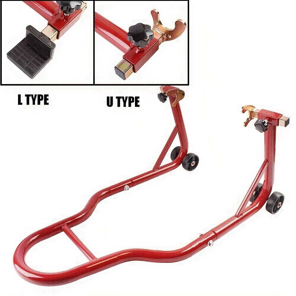 E-shop Motorradständer-Lift, Kombiständer für Vorne und Hinten, Gabelstütze für Vorlaufgabeln, U+L-Spulengestell für Hintere Schwinge, Robuste