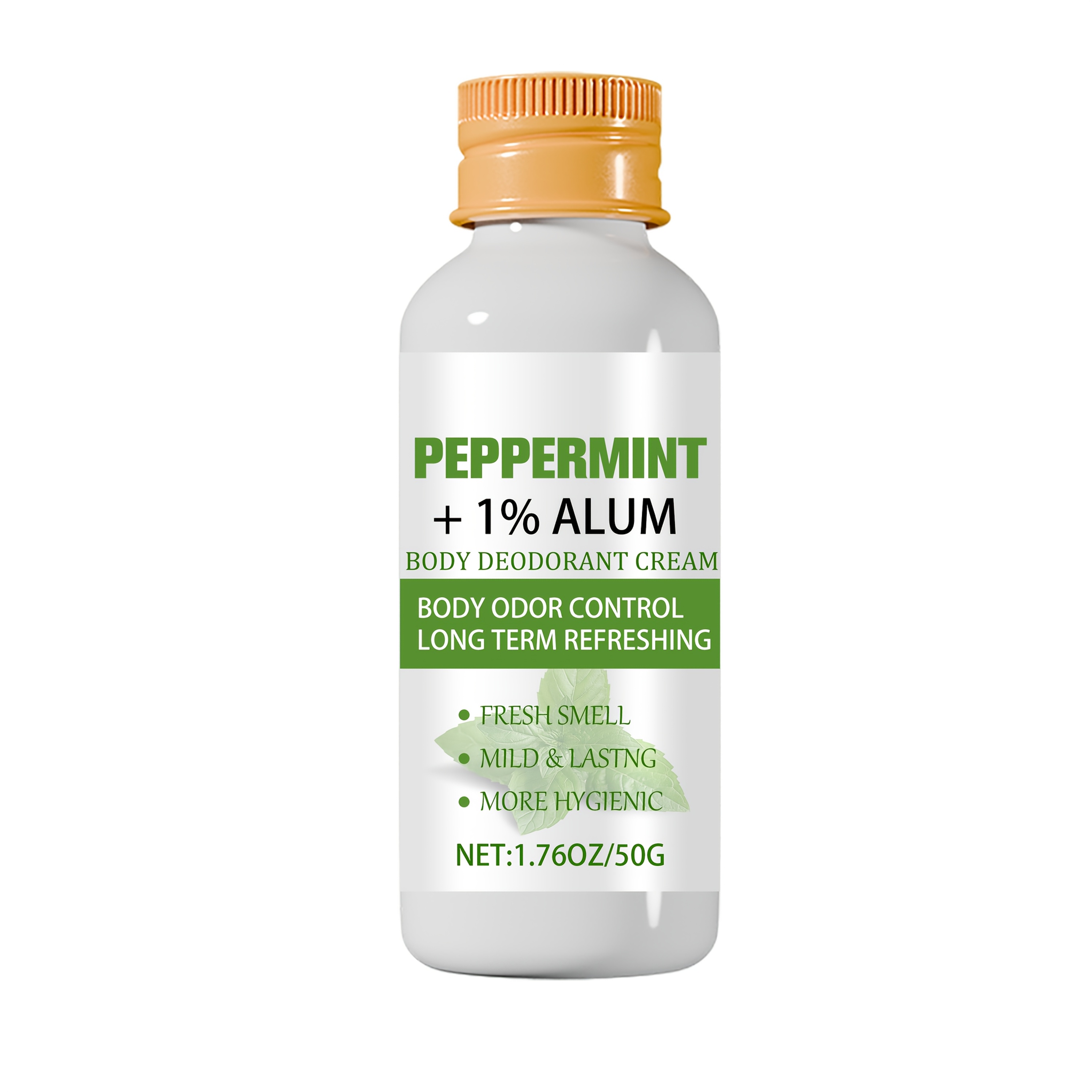 Mint Deodorant Cream -- Mint, 1% Alum, Glycerin, Aloe Vera -- Fresh Smell, Mild and Long-lasting, More Hygienic -- Body Odor Control, Long-lasting Fresh Fragrance -- Body Deodorant Cream -- Unisex