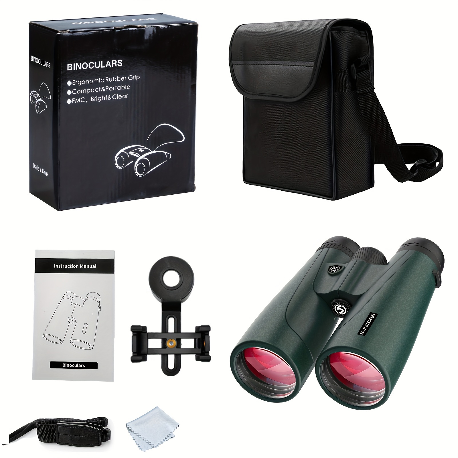 TEMU 10x50 Binoculars For Adults Powered, Large View Lightweight Binoculars With Clear Low For Bird Watching, Travel