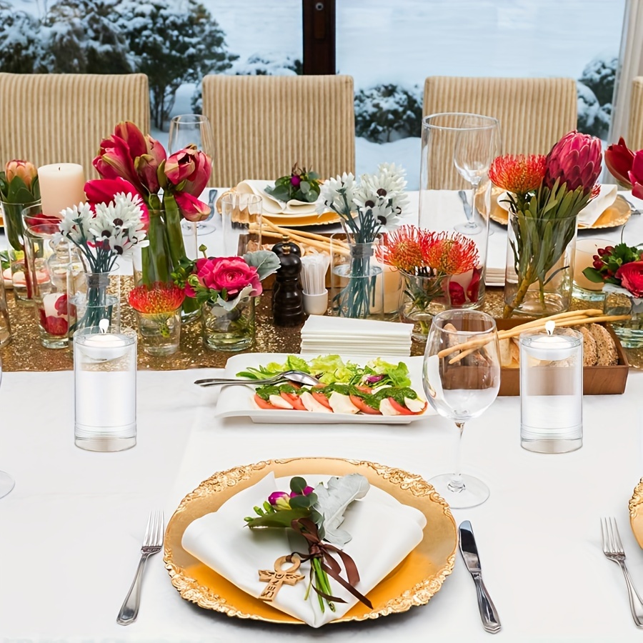 Portacandele Trasparenti Set 8 Porta Candele In Vetro - Porta Lumini Trasparenti Per Esterno E Interno, Ideali Per Matrimoni E Feste Candelieri Trasparenti Tea Light