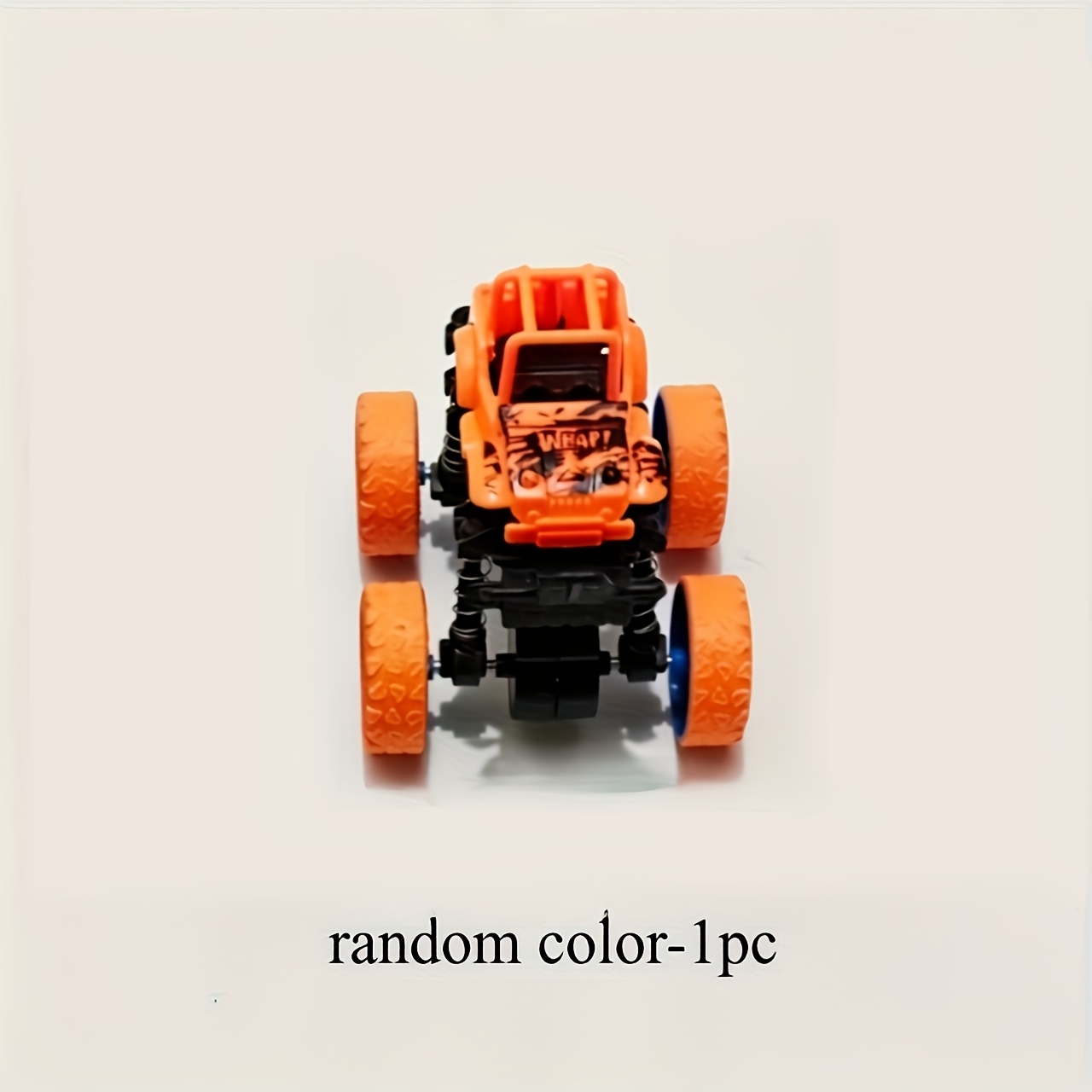 Image of 1pc Friction-powered Monster Trucks For 3+ | , Double- Cars With 360° Rotation | Durable Pull Back Vehicle Set - Perfect Birthday Gift, Random Color, Party Gift Bag