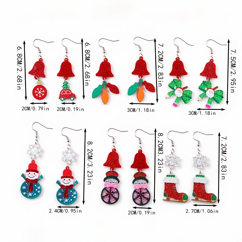 Creative Snowman Acrylic Drop Earrings