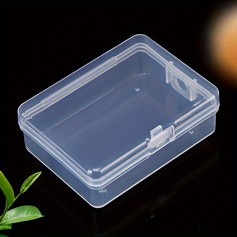 Rcybeo 16 mini cajas de plástico con tapas, caja de almacenamiento pequeña  transparente de 4.5 x 3.4 pulgadas para recoger objetos pequeños, cuentas