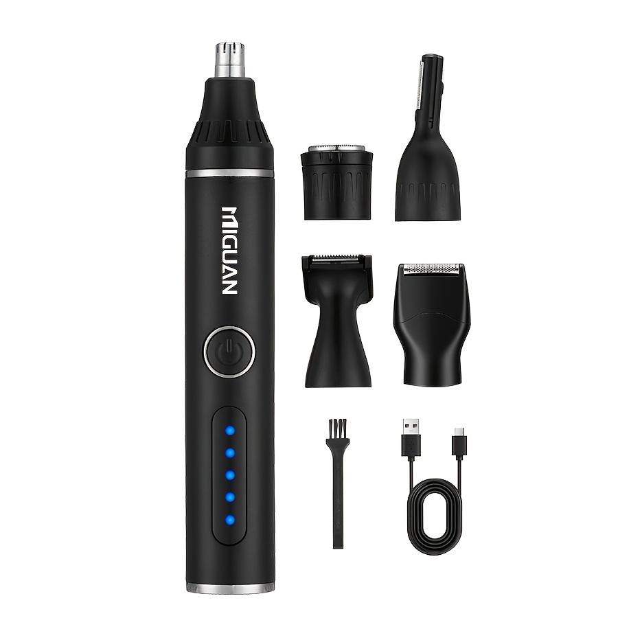Professional USB Rechargeable Multi-Functional Grooming Kit for Nose, Ear, Beard, and Eyebrow Hair with Portable Design