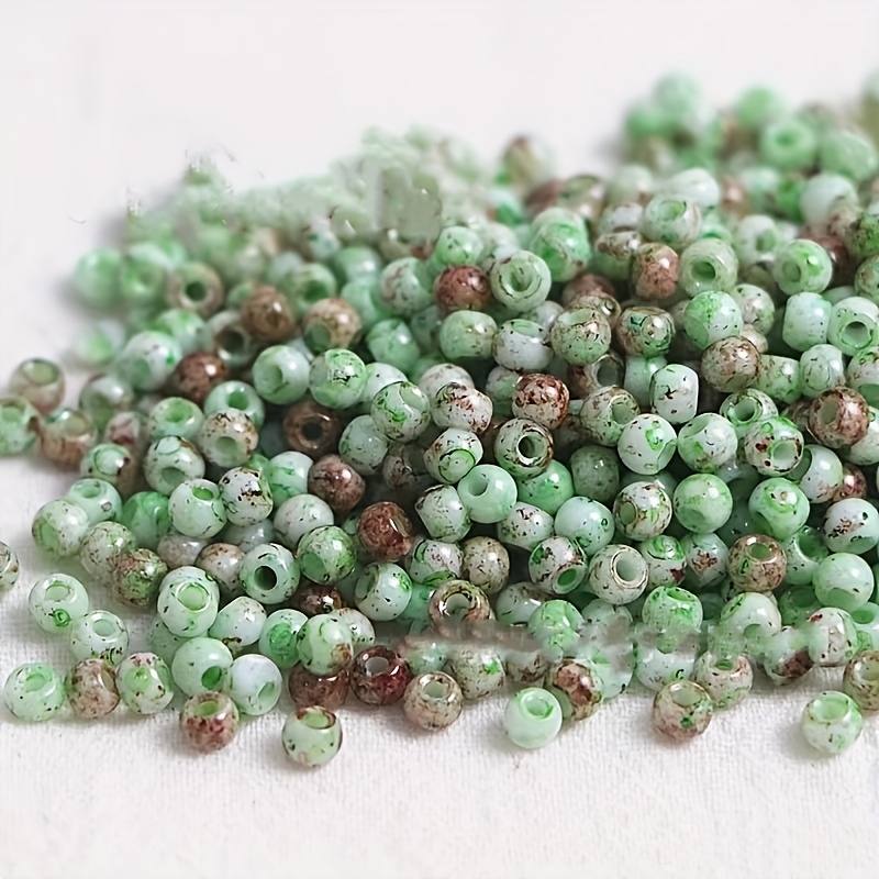 138pcs Picasso Colored Glass Rice Beads for DIY Jewelry