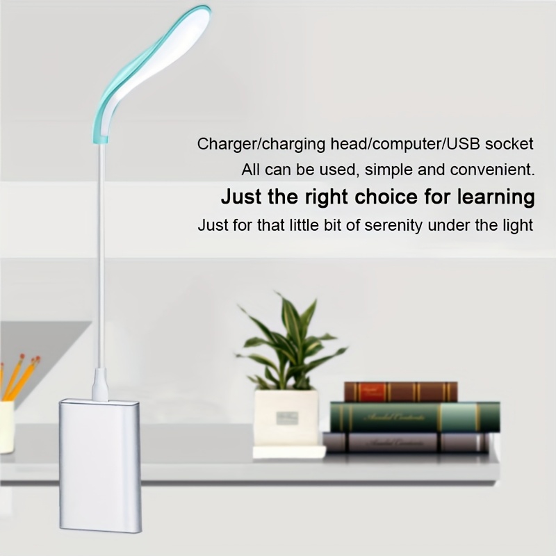 Lámpara de escritorio LED para cuidado de los ojos con conexión USB, luz nocturna portátil, lámpara de lectura para dormitorio, lámpara de alta brillo para oficina, luz de emergencia con banco de energía portátil