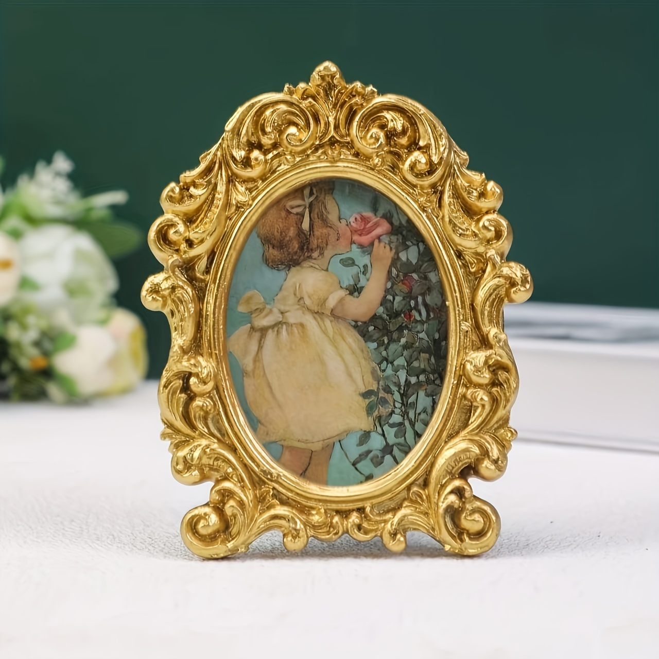 An Oval Decorative Frame With Intricate Carvings