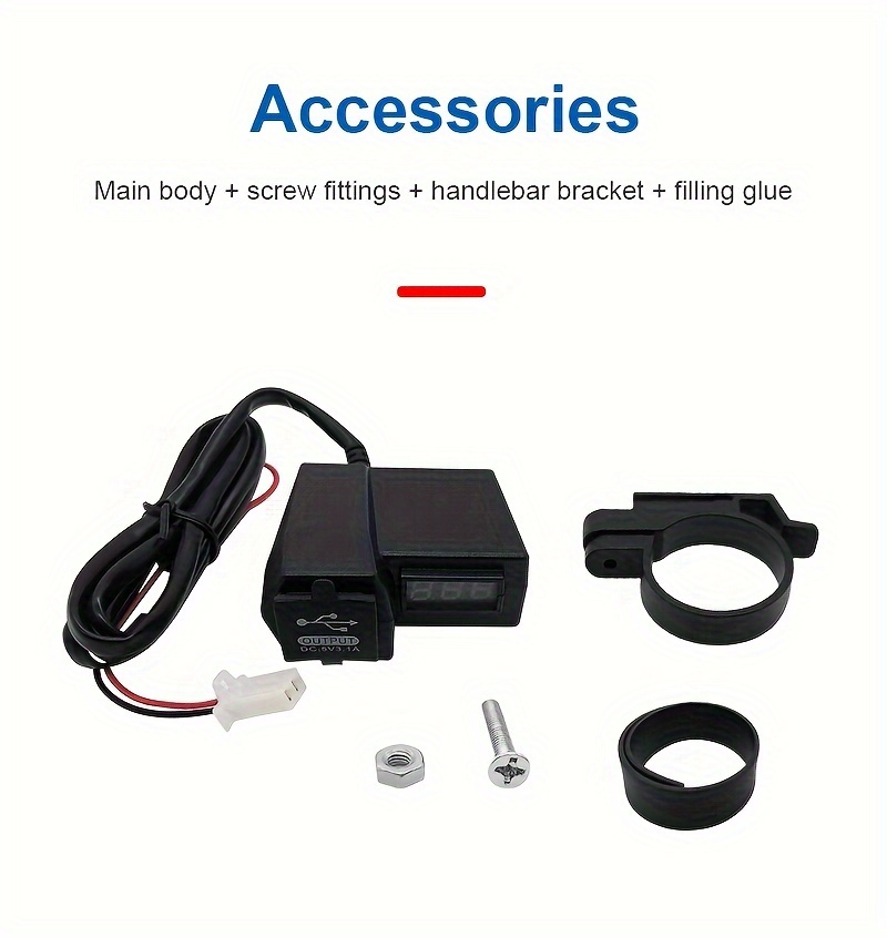 12v motorcycle waterproof dual usb charger with voltmeter display 2 usb port 3 1a charger handlebar installation details 3