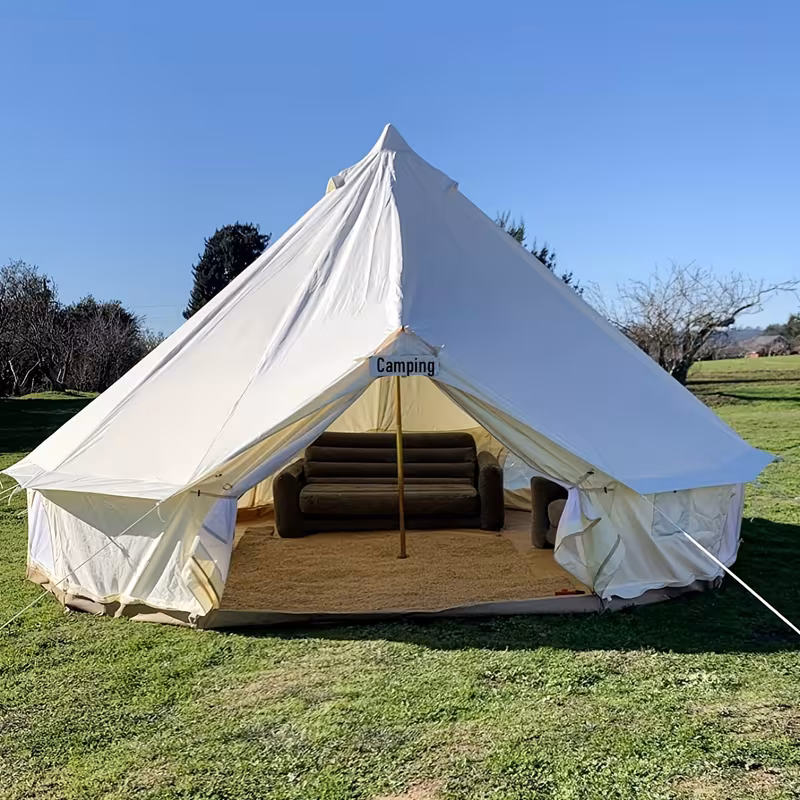 outdoor waterproof 19 6ft oxford bell tent tent with zipped in groundsheet for 8 10 Product details 1