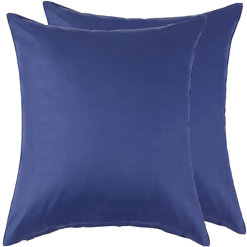 

Housse de Coussin Imperméable Contemporaine Bleue 2 Pièces, 18X18 Pouces - Housses de Coussin en Polyester à Fermeture Éclair pour Décoration Intérieure & Extérieure.