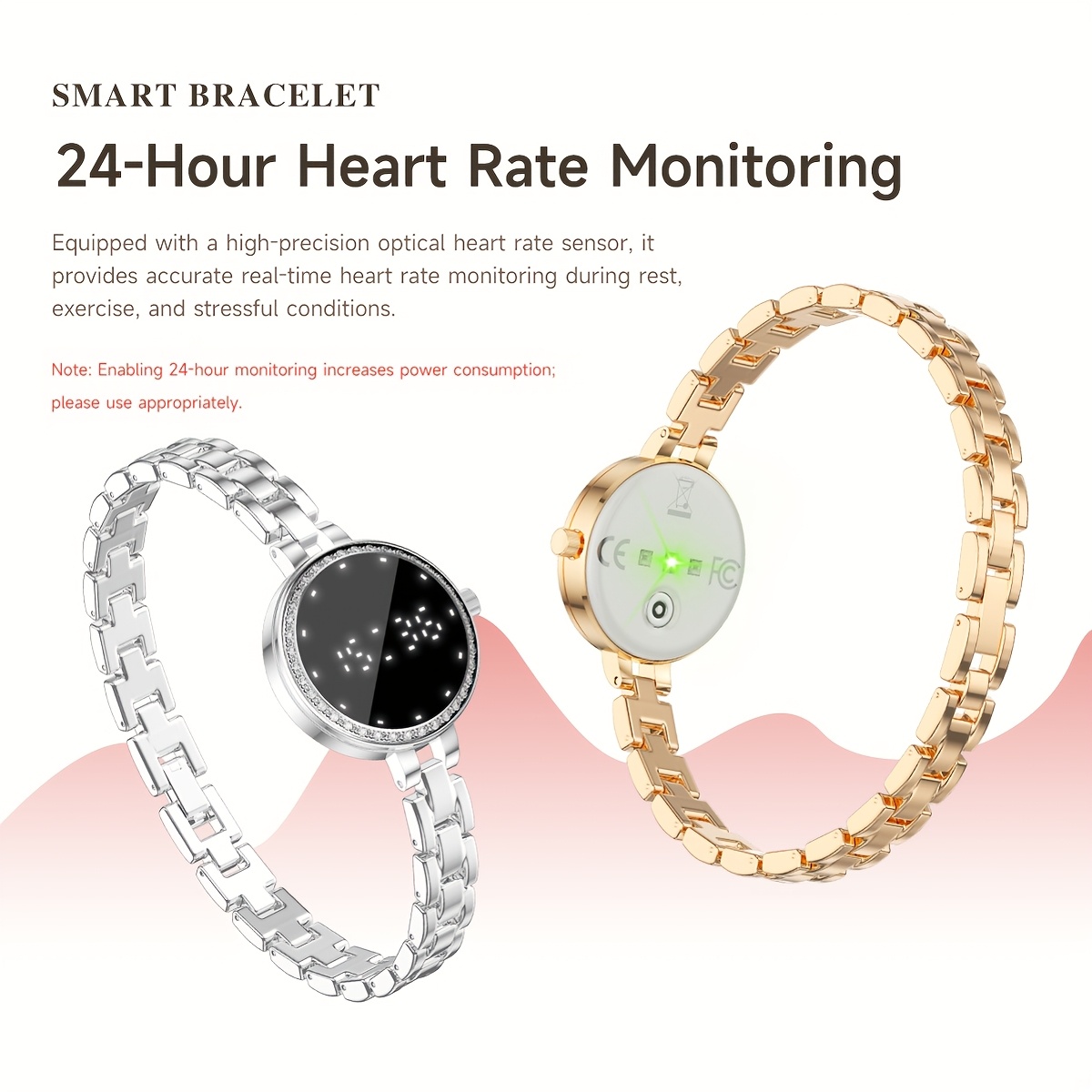 Women's Elegant Alloy Smart Bracelet, Activity Tracking