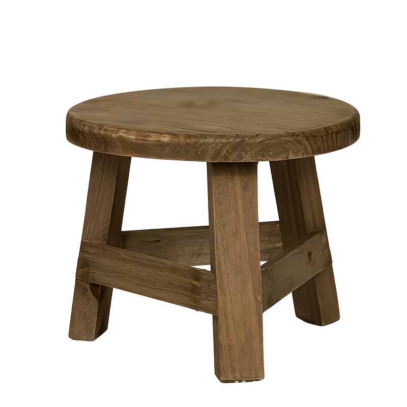 1pc   wood multi use stool plant stand suitable for outdoor use oval shaped sturdy step stool space saving furniture for balcony garden decor wood