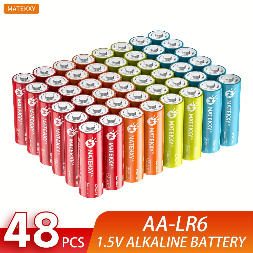 Baterías AA, paquete de 32 baterías dobles de hierro de litio, 1.5 V 3000  mAh más duraderas pilas de litio AA para linterna, juguetes, control  remoto