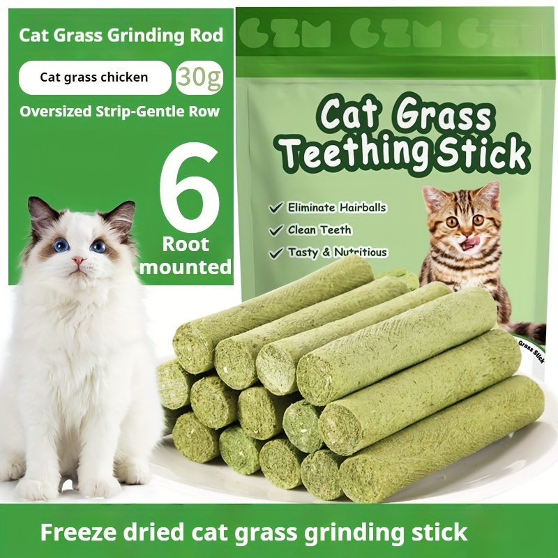 

Cat Grass Teething Stick, Freeze-dried Cat Snacks, Hair Removal Balls, Gentle Hair Elimination, Ready-to-eat, Universal Interactive Pet Snacks For Kittens