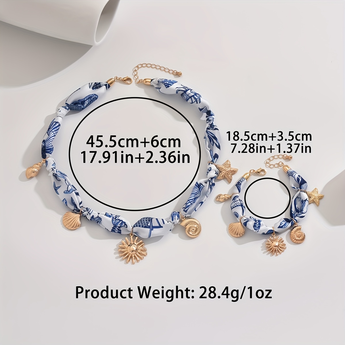 E-shop Bohemian Ocean Serie Handgeflochtenes Armband und Halsketten-Set
