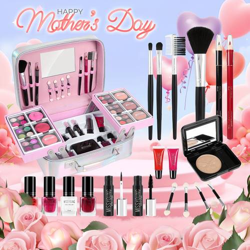 lipstick makeup kit all in one makeup gift set for women full kit lip gloss lipstick etc ideal lipstick gift for mothers day makeup set