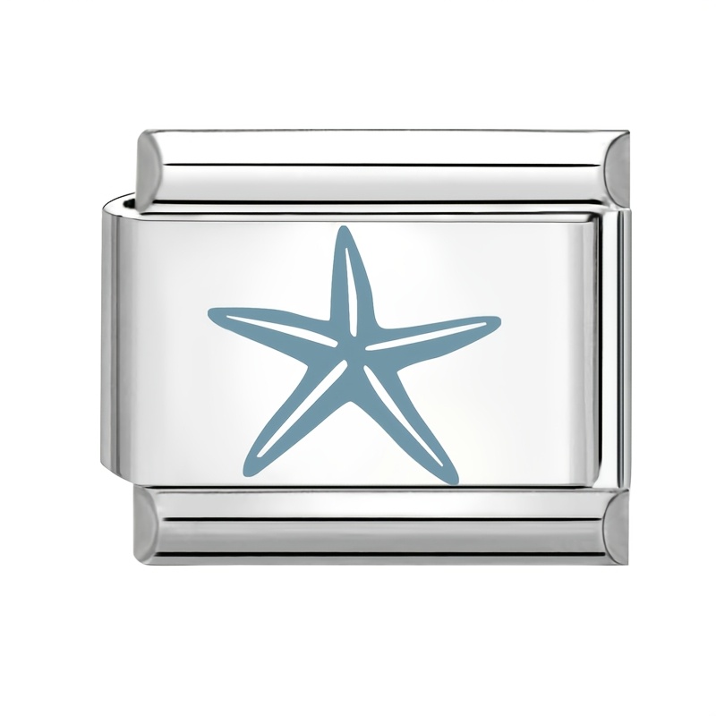 Exquisite Blue Pattern Embossed Ocean Elements Ring