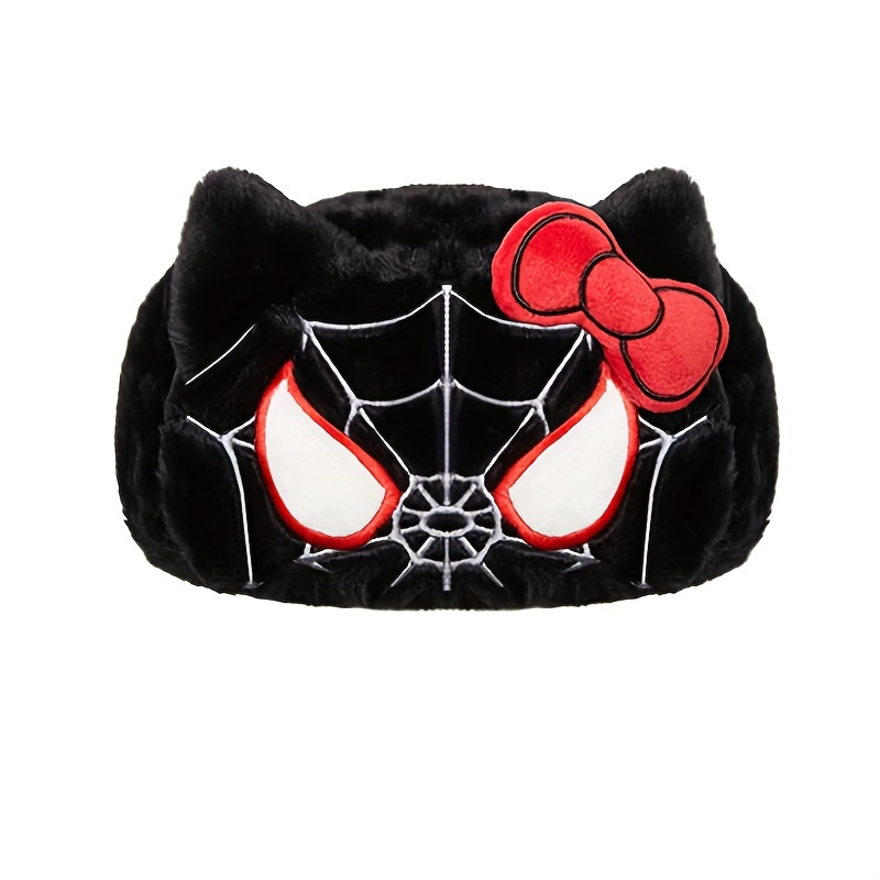 Cute Spider Cat Bomber Hat Thick Faux Fur Black Cartoon Ear Flap Hats Trendy Anime * Trapper Hat For Women Girls