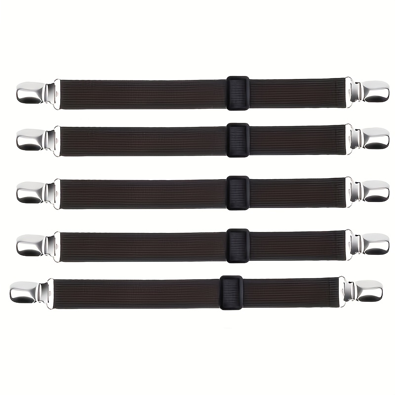 Image of 5pcs Adjustable Sheet Clips, Anti-slip Mattress Securing Clips, Universal Sheet Holder Straps For Mattress, Sofa, Tablecloth, Car Seat Covers, Etc. Furniture Protection