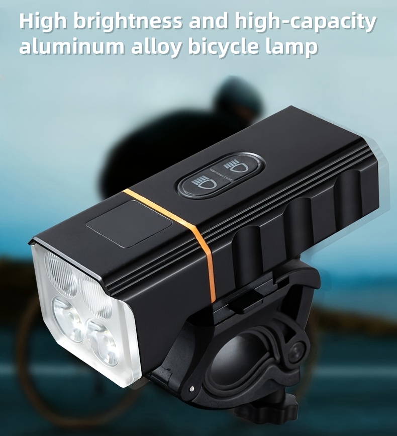 Ultra Bright ELED Bike Headlight - 5000mAh Rechargeable, with Battery Display, 10 Modes, Dual Switches, USB Charging, Aluminum Alloy, Suitable for Night Riding Safety, Bicycle Light IPX6
