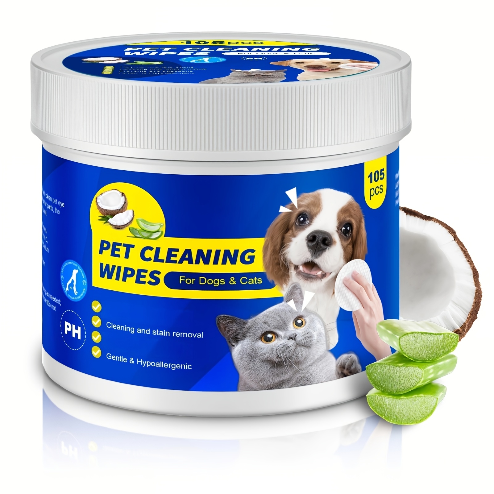 Hypoallergenic For Eye Wipes - Gentle Tear Stain & Remover With (aloe, Chamomile), /chemical-free, Suitable For All Breeds,, , Poodle - 9x Cleaning