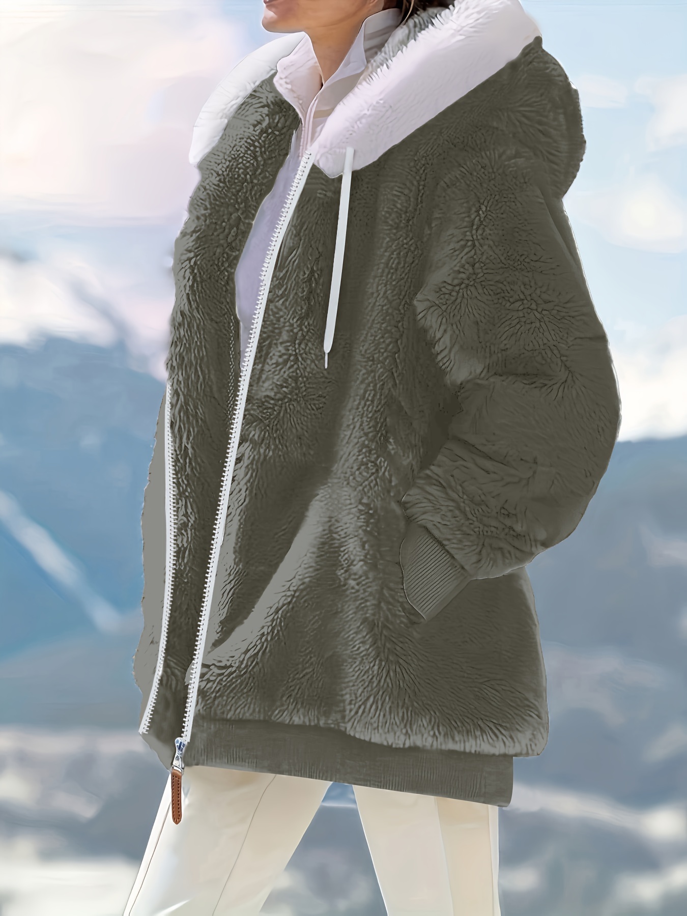 Mens Wool Jacket Sherpa Jacket Men Stylish Fleece Padded Coats